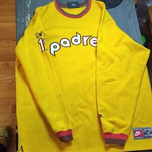 Throwback Nike Cooperstown Collection Tony GwynnYellow Padres Sweatshirt